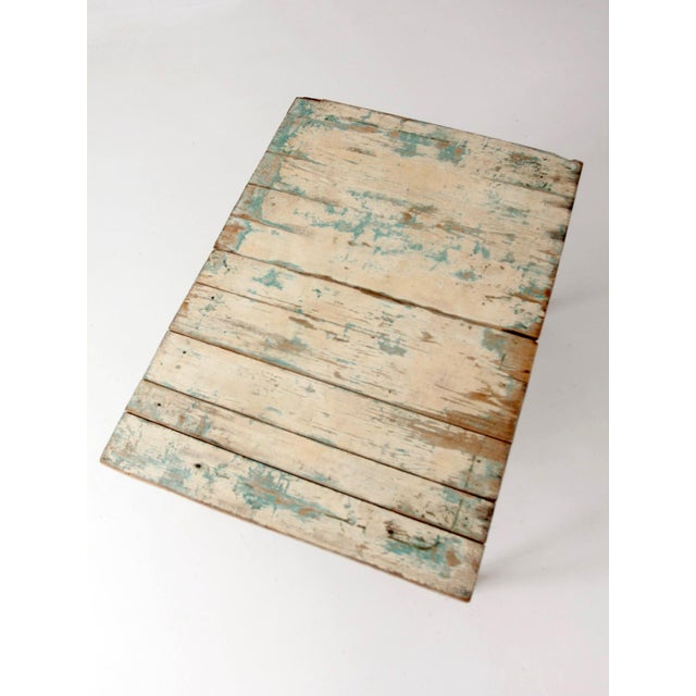 Antique American Country Painted Wood Low Table With Plank Top For Sale - Image 10 of 18