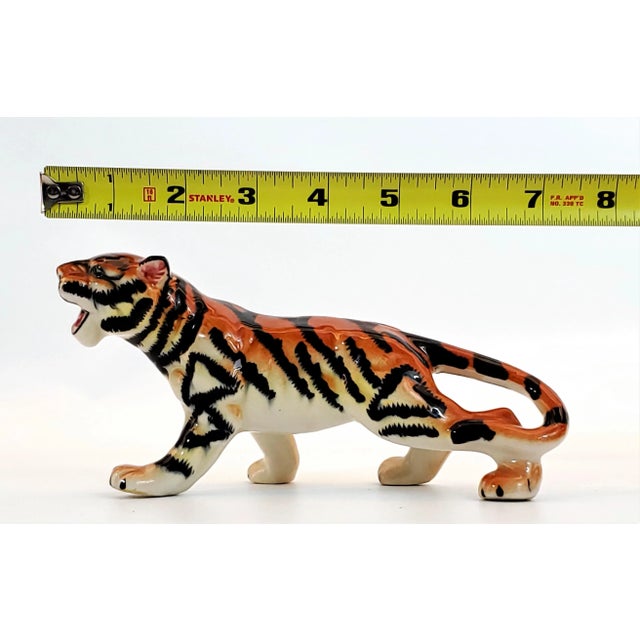 Boho Chic Figurine Porcelain Tiger For Sale - Image 3 of 13