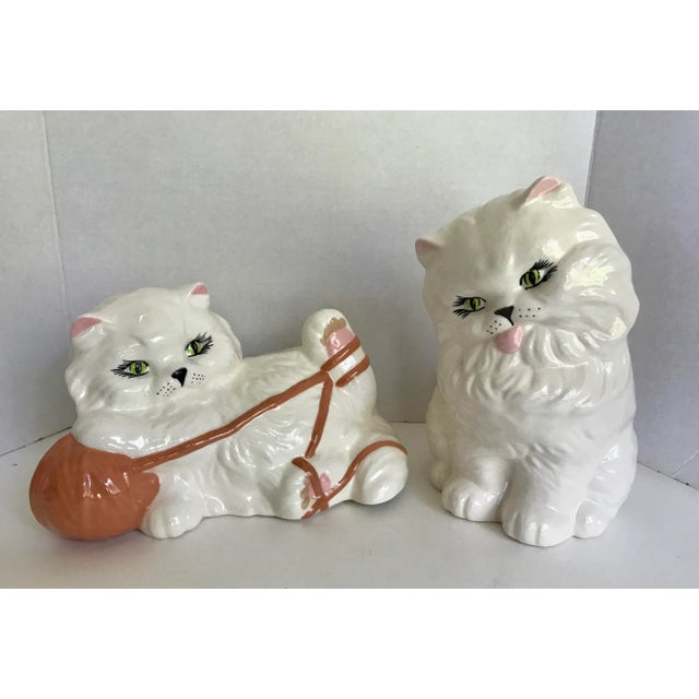 Vintage Large Porcelain Kitty Cat Figurines - a Pair For Sale In Los Angeles - Image 6 of 9
