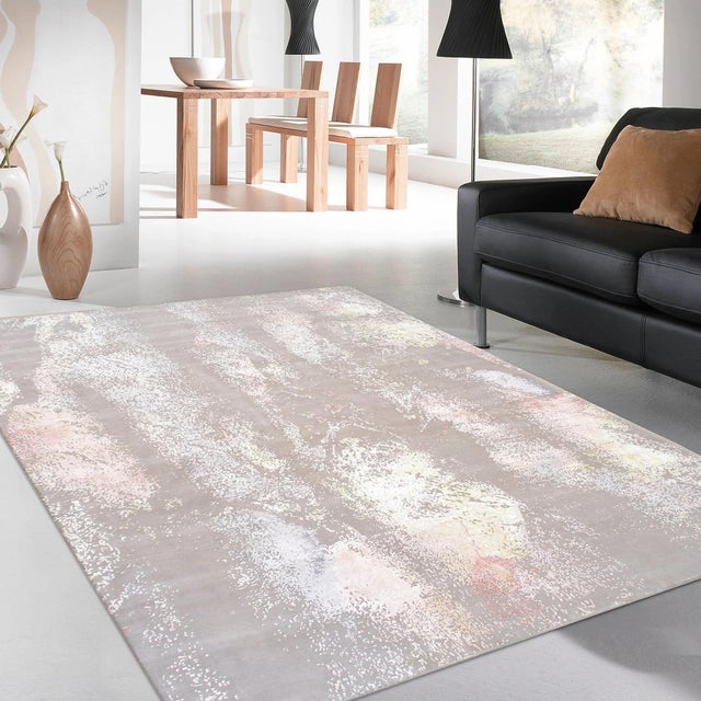 Pasargad Home Modern Taupe Silk & Wool Area Rug- 9' 0'' X 12' 2'' For Sale In New York - Image 6 of 6
