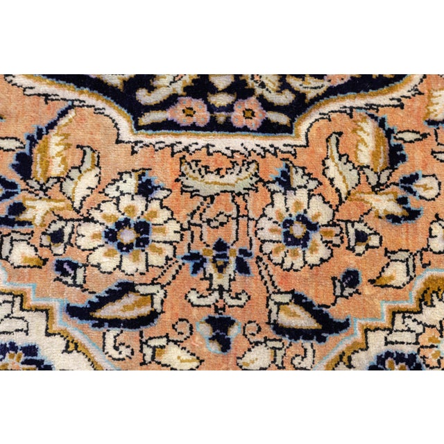 1980s Hand-Knotted Persian Silk Qum Rug 3'6" X 6' For Sale - Image 10 of 12