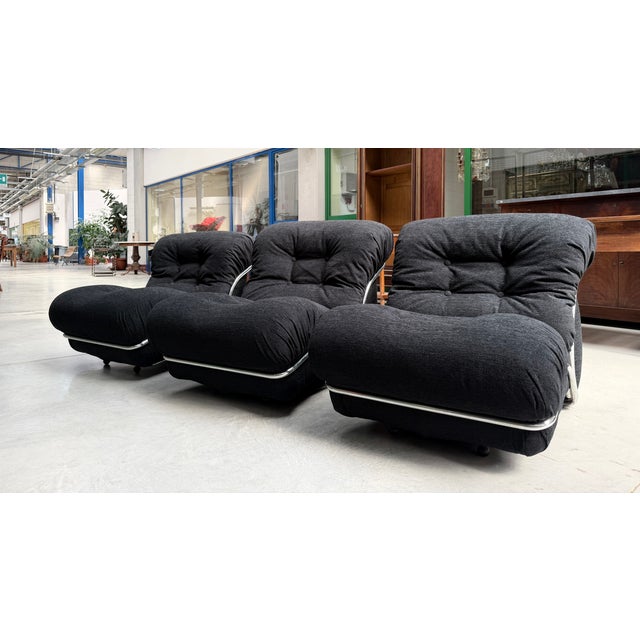 Corolla Armchairs by Ipe, 1970, Set of 3 For Sale - Image 6 of 7