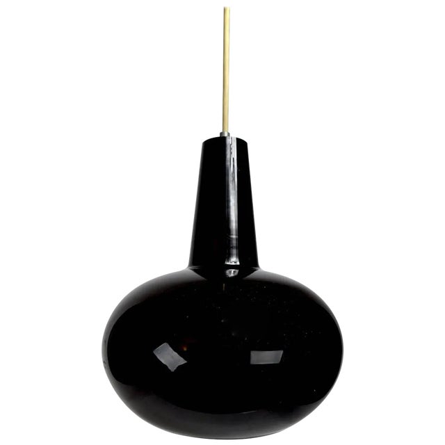 Colored Glass Pendant by Prescolite Black For Sale