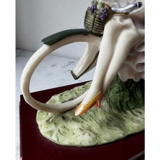 1970s Vintage Italian Art Sculpture Santini Man Woman Romantic Couple Bicycle… For Sale - Image 5 of 18