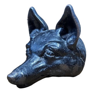 Antique Cast Iron Fox Head Doorstop For Sale