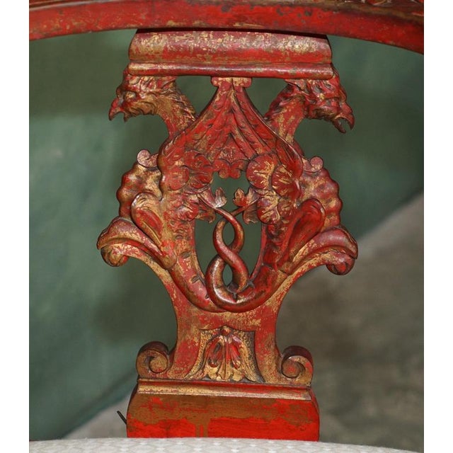 19th Century 19th Century Carved Red and Gilt Tête-À-Tête Lovers Conversation Set For Sale - Image 5 of 18
