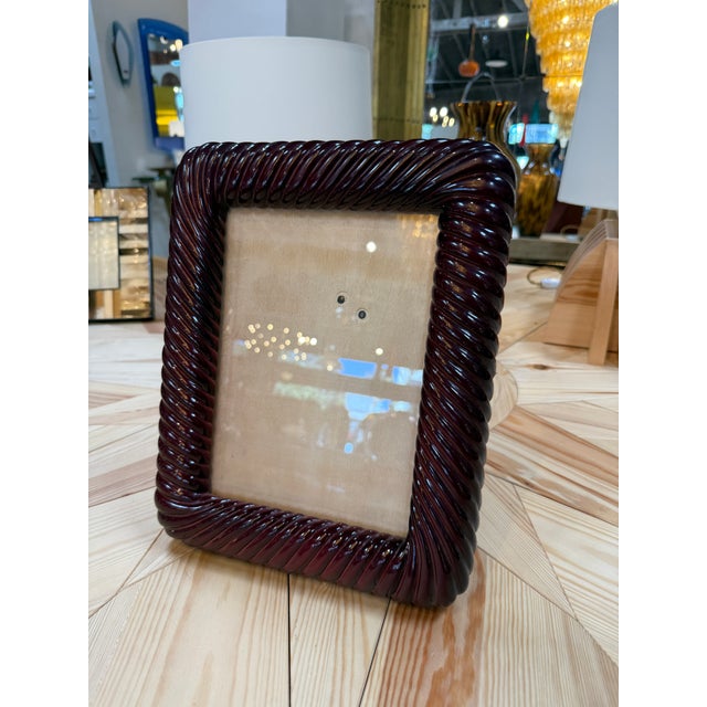 Modern Burgundy Picture Frame Signed Antonio Scarpa For Sale - Image 3 of 6