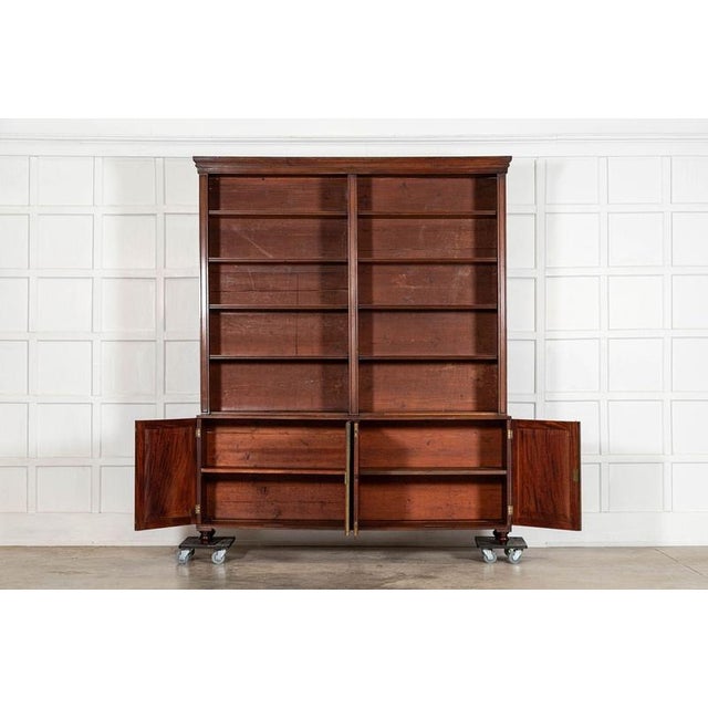 Circa 1870 large 19thc english mahogany library bookcase sku 2278 together w187.5 x d38 x h227.5 cm base w184 x d38 x...