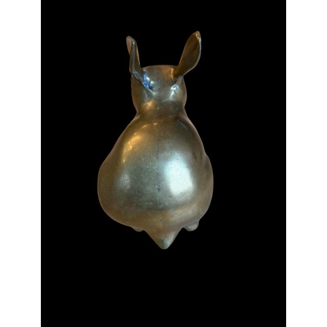 1970s 1970s Large Solid Brass Patina Rabbit For Sale - Image 5 of 9