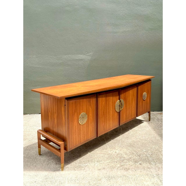 Wood Vintage Helen Hobey for Baker Asian Medallion Credenza For Sale - Image 7 of 12
