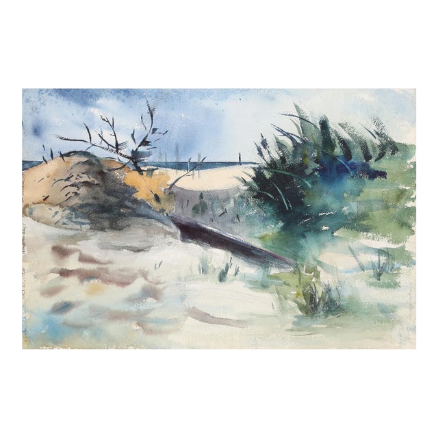 1950s "Hampton Bays P6.63" Watercolor Painting by Eve Nethercott For Sale