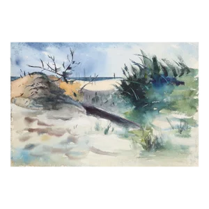 1950s "Hampton Bays P6.63" Watercolor Painting by Eve Nethercott