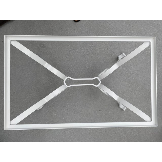 Metal Unusual Vintage Glass Top French Coffee Table. For Sale - Image 7 of 13