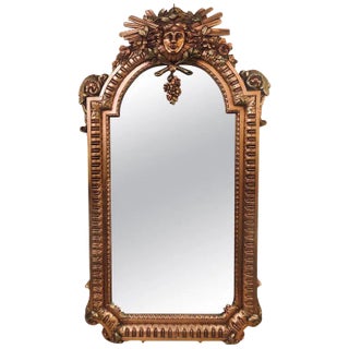 Hollywood Regency Carved Wall Console or Over the Mantle Mirror For Sale