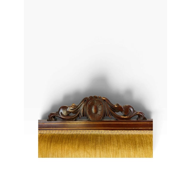 Late Victorian Carved Mahogany Armchair in Gold Velvet, Circa 1890–1910 For Sale - Image 9 of 12