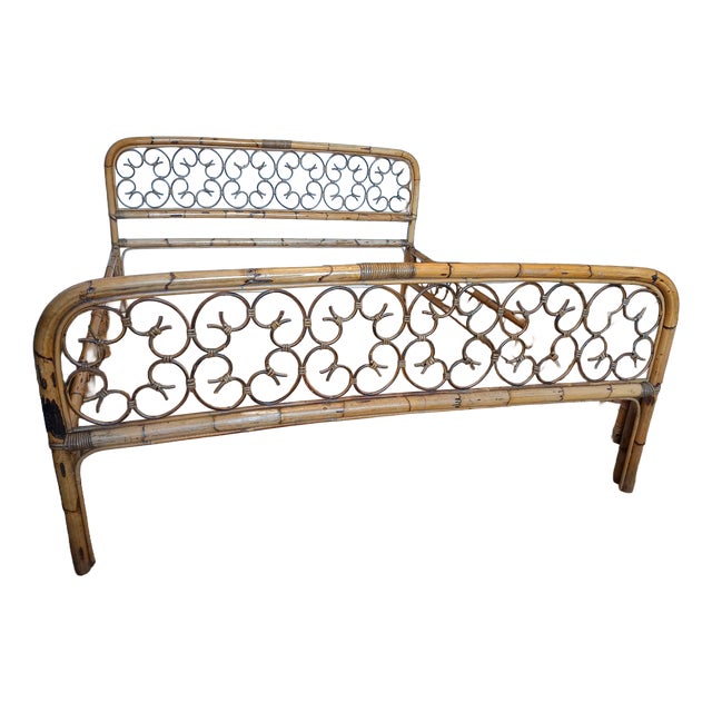 Mid-Century Bamboo Bed, 1960s For Sale