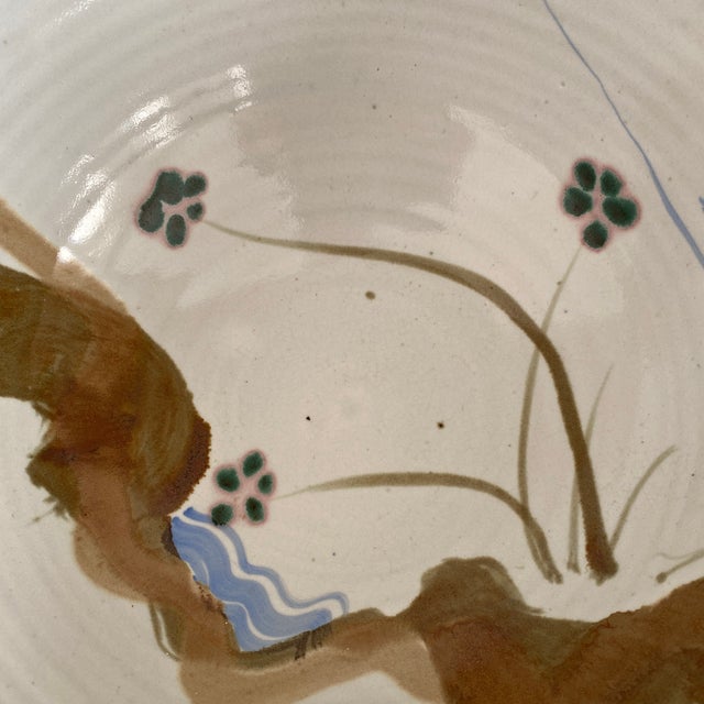 1980s Raku Style Studio Art Pottery Bowl by Evans For Sale - Image 9 of 12