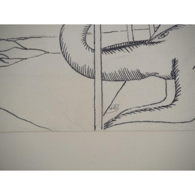 Modern Jean-Claude Silbermann, Sneaky Signs, The Sea Monster, Original Ink Drawing For Sale - Image 3 of 6