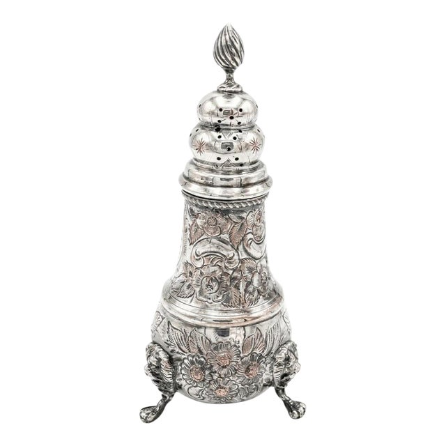Vintage English Silverplate Hand-Chased Lion-Footed Sugar Caster / Muffineer / Sugar Shaker #22 - Cottagecore, Collectible, Sheffield - See Pics For Sale