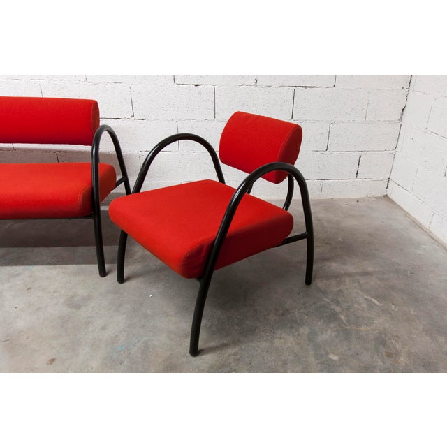 Red Sofa and Armchairs, 2001, Set of 3 For Sale - Image 11 of 18