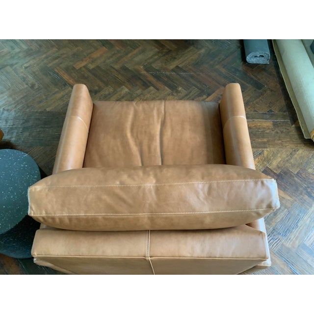 Arhaus Kipton Leather Swivel Chairs A Pair Chairish