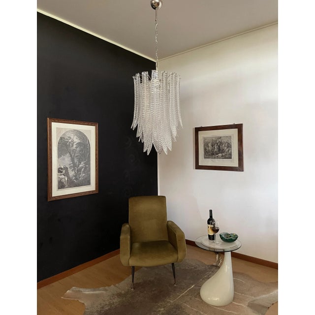 Glass Huge Italian Murano Felci Glass Chandelier, 1980s For Sale - Image 7 of 18