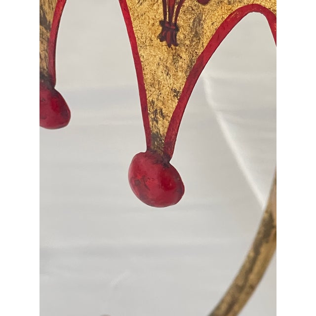 Italian Gilt Metal Round Harlequin Side, Table Mirrored Top For Sale - Image 11 of 14