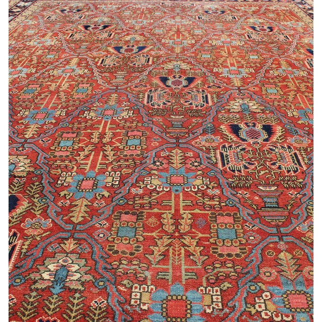 Late 19th Century Antique 19th Century Persian Malayer Rug in All Over Geometric Design 7'6 X 11'2 For Sale - Image 5 of 9