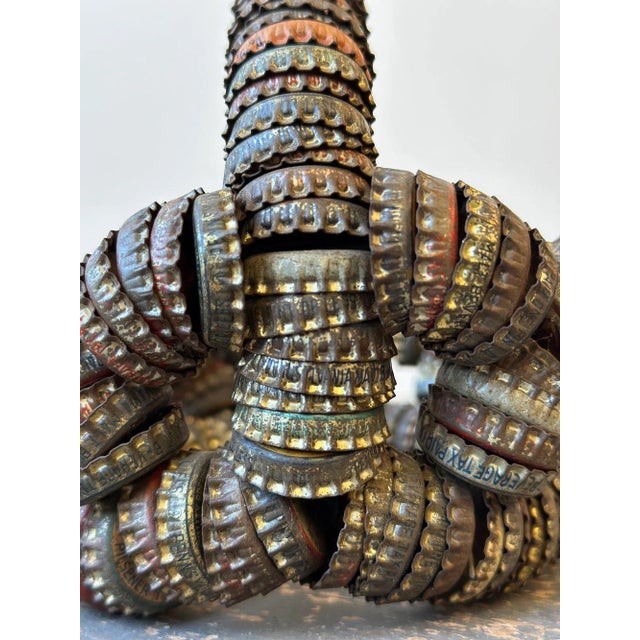 Vintage Folk Art Bottle Cap Sculptural Basket, Circa 1930s/40s For Sale - Image 10 of 12