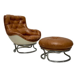 Set of Vintage Leather Karate Chair Set by Michel Cadestin for Airborne, 1960s For Sale