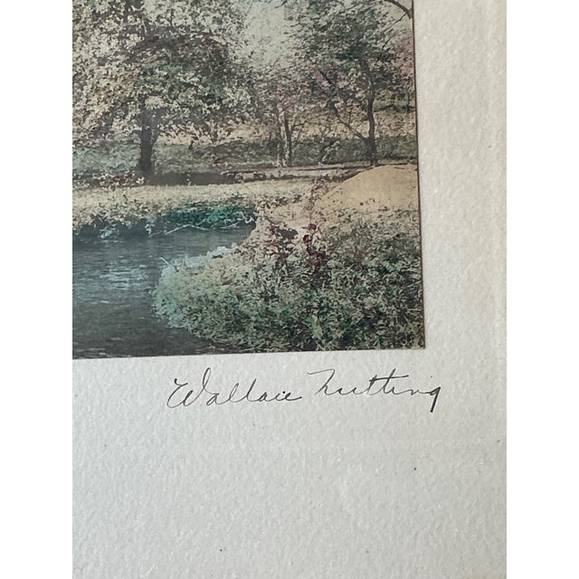 Wallace Nutting Hand Colored Landscape Print in Wood Frame For Sale - Image 9 of 15