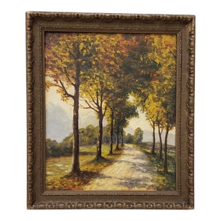 Golden West Autumn Path in the Country by Dave Mitchell C.1924 For Sale