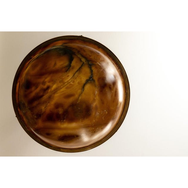 French Art Deco Alabaster and Bronze Pendant Light, 1920s For Sale - Image 6 of 18