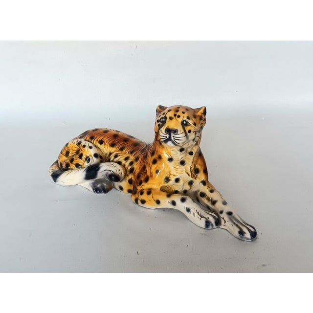 Sculpture Materials Vintage Italian Plaster Leopard Sculpture, 1960s For Sale - Image 7 of 7