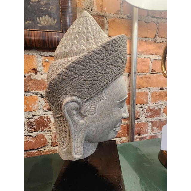 Fabulous Antique Carved Stone Khmer For Sale - Image 4 of 7