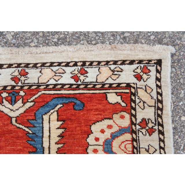 Traditional Persian Heriz Wool Floral Medallion Area Rug 9' X 11' For Sale - Image 6 of 9