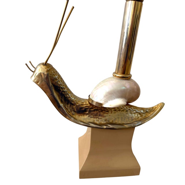 Pair Italian Brass Snail Shell Lamps For Sale - Image 9 of 12
