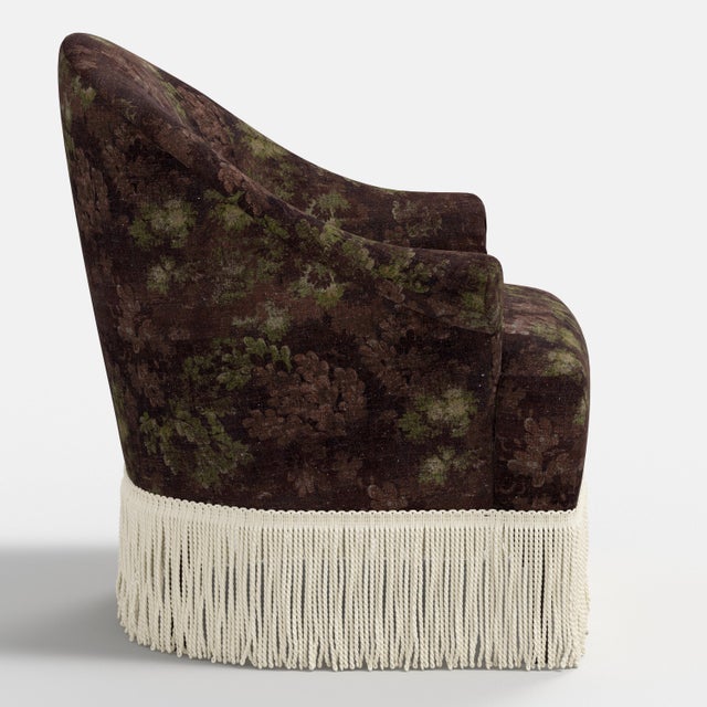 Not Yet Made - Made To Order Josephine Fringe Chair in Verdure Merlot For Sale - Image 5 of 7