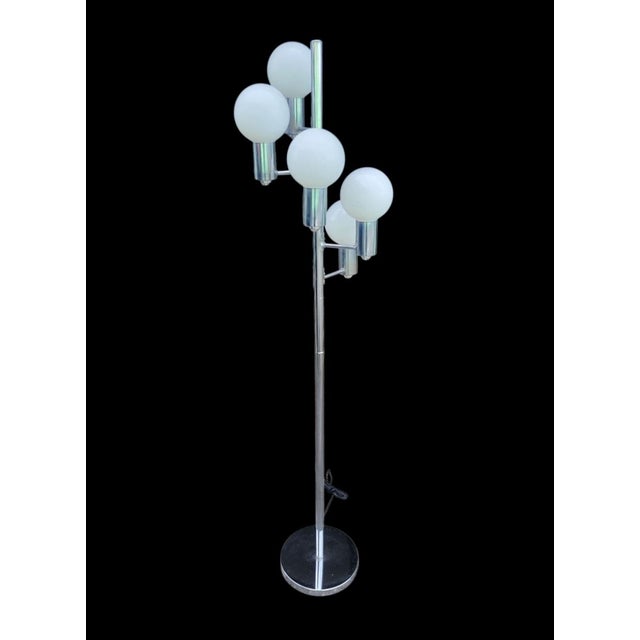 Mid-Century Modern Vintage Mid Century Modern 5 Light Cascading Robert Sonneman Attributed Floor Lamp For Sale - Image 3 of 11