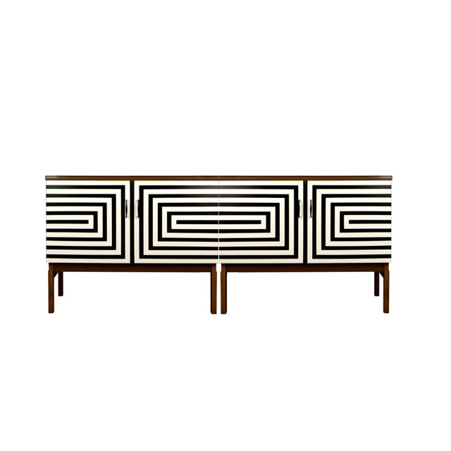 Modular Sideboard with Op Art Motif, 1970s, Set of 2 For Sale - Image 12 of 12