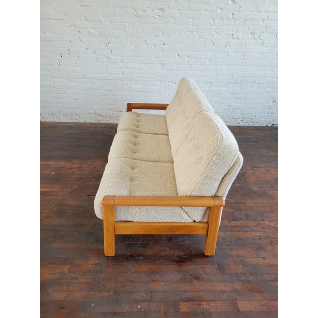 1990s Danish Modern Teak Sofa by KSL in New Bouclé For Sale - Image 4 of 15