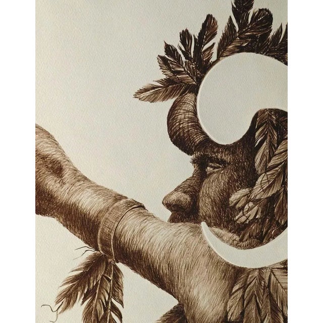 Paper James Rome Signed Numbered Embossed Etching Native American Themed Artwork For Sale - Image 7 of 7