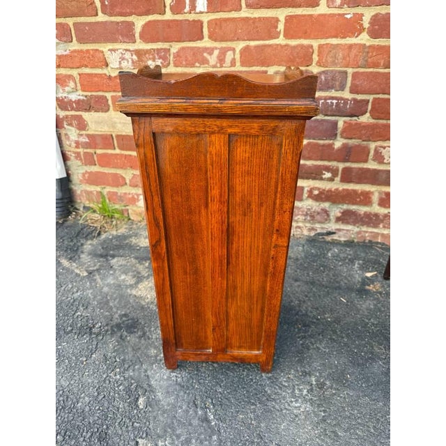 Antique Farmhouse Style Solid Wood Narrow Bedside Cabinet For Sale - Image 11 of 14