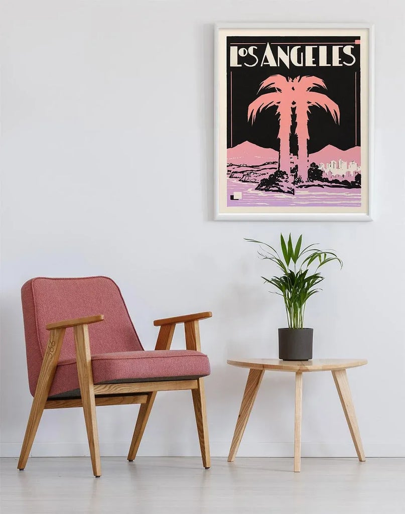 PALMO様用　LANE 50's ビンテージ アクレイムシリーズ サークルテー Art Deco Los Angeles Print - Vintage La - Palm Tree Print | Chairish