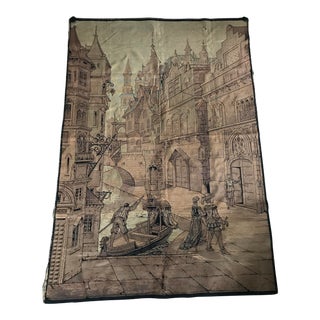 Vintage Gondola Scene Tapestry For Sale