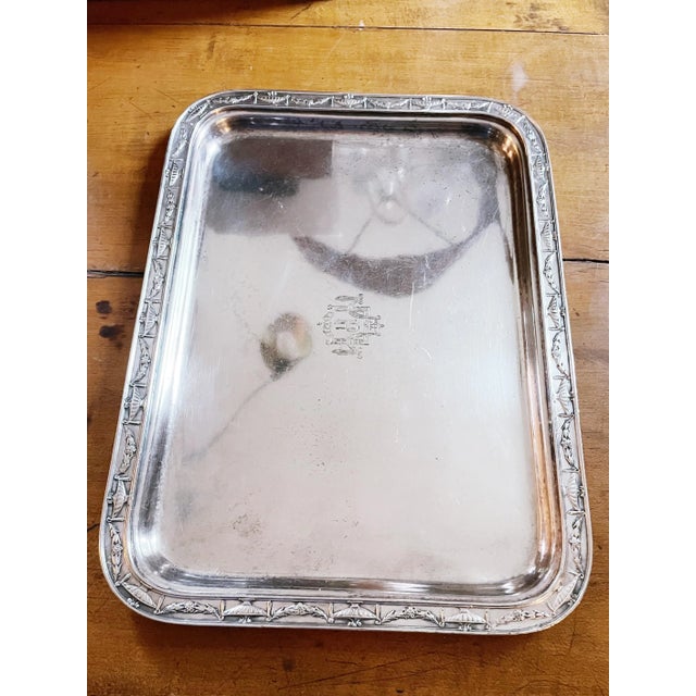 Art Deco Antique Silver Plated Serving Platter From the Hotel Pennsylvania Nyc For Sale - Image 3 of 9