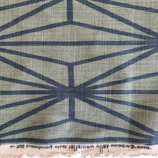Lee Joffa Groundworks Teal Heavy Weight Linen Fabric- 1 3/4 Yards For Sale