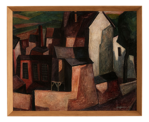 Lutz Voigtmann, House Ensemble, 1960s, Oil Painting