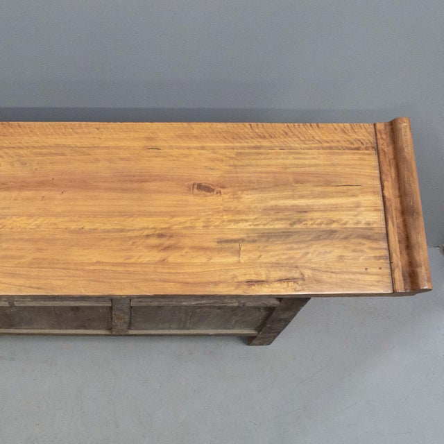 Late 20th Century Chinese Elm & Mixed Hardwood Console / Sideboard For Sale - Image 11 of 14