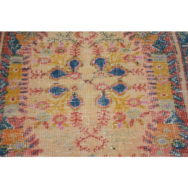 1950s Vintage Turkish Anatolian Hand Knotted Wool Rug, 3'x6'6'' For Sale - Image 5 of 5